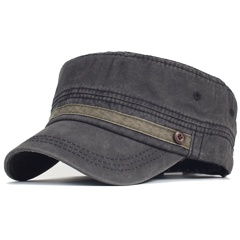 Snapback Hat Flat - Rửa Sạch Cotton Mũ Quân Đội