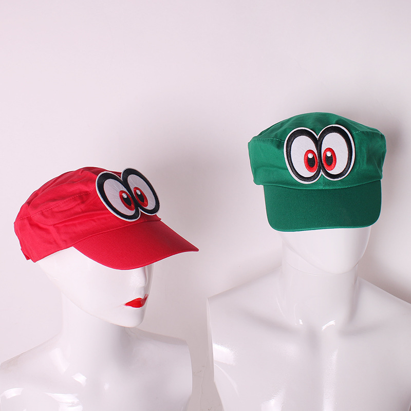 Snapback Hat Flat - 2pcs Game Super Bros Plumber Cosplay