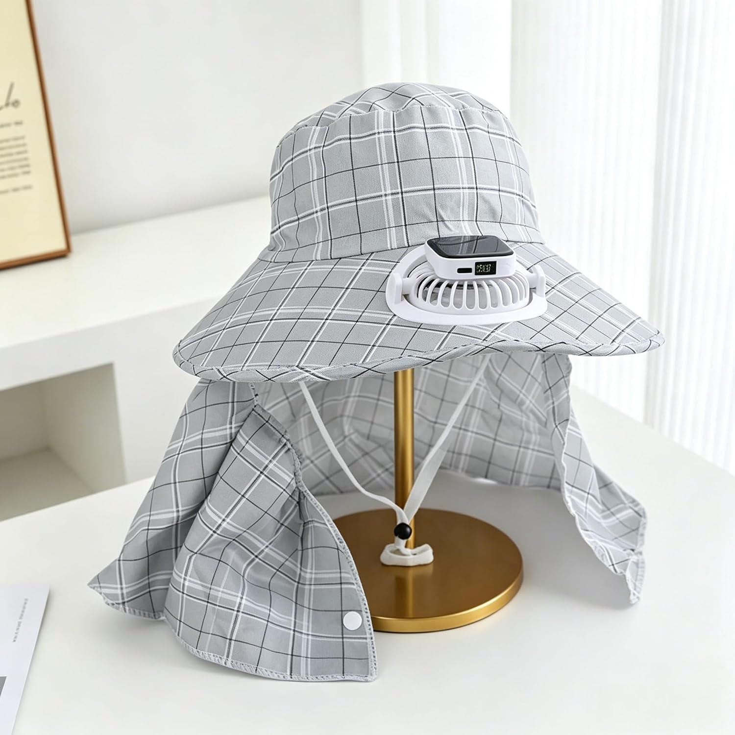 1PC Solar Power Neck Guard Fan - đánh giá và giá Visor Sun Hat