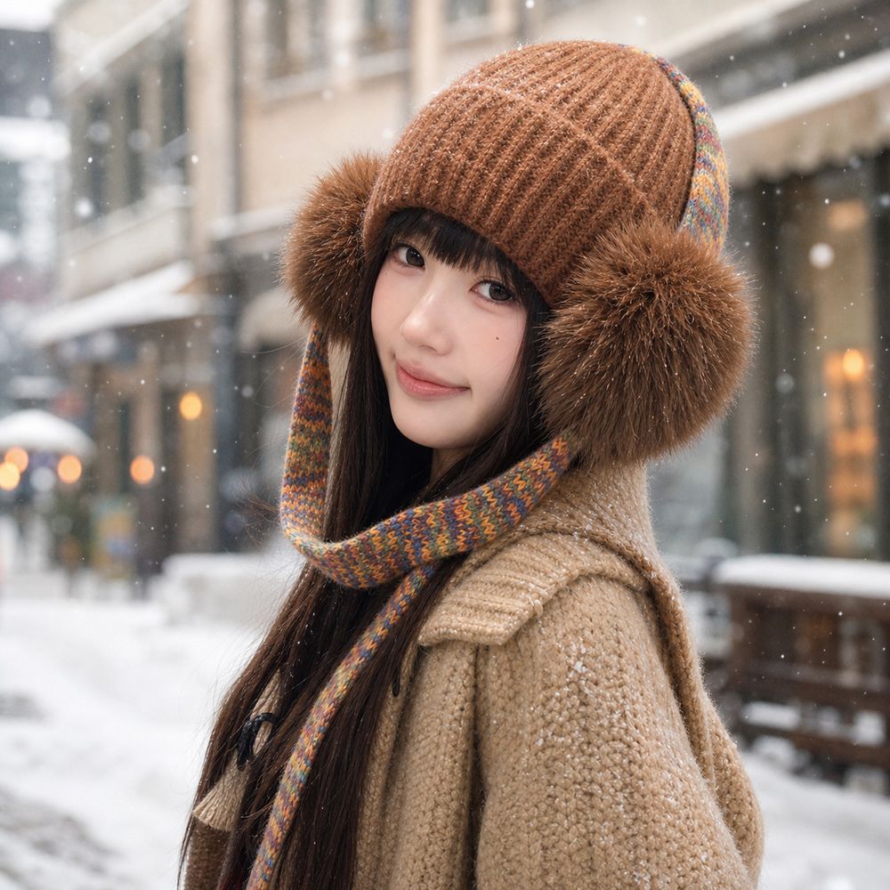 Retro Knit Ear Flap Beanie Cuf - đánh giá và giá Beanie Cuffed Knit