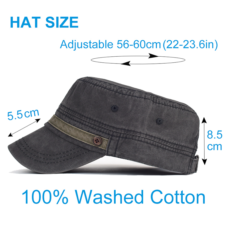 Rửa Sạch Cotton Mũ Quân Đội Na - đánh giá và giá Snapback Hat Flat