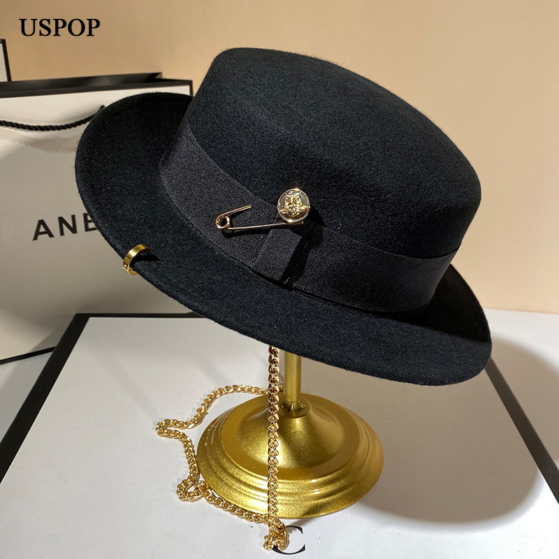 USPOP Mới Mùa Đông Nón Nữ Kim  - đánh giá và giá Fedora Hat Wool