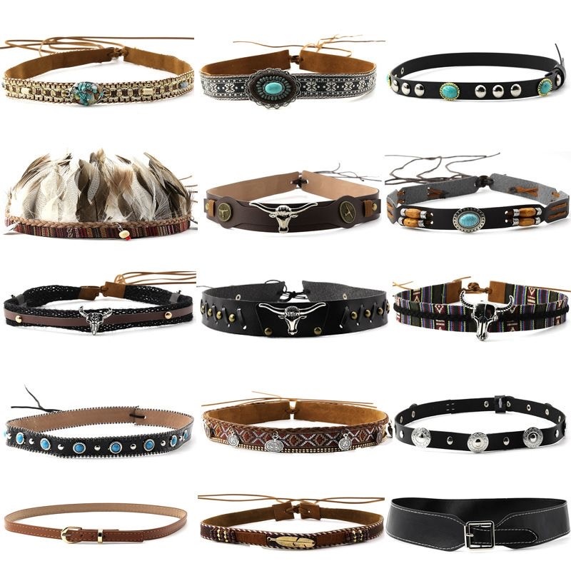 Retro Ethnic Style Belt, Headb - đánh giá và giá Cowboy Hat Straw