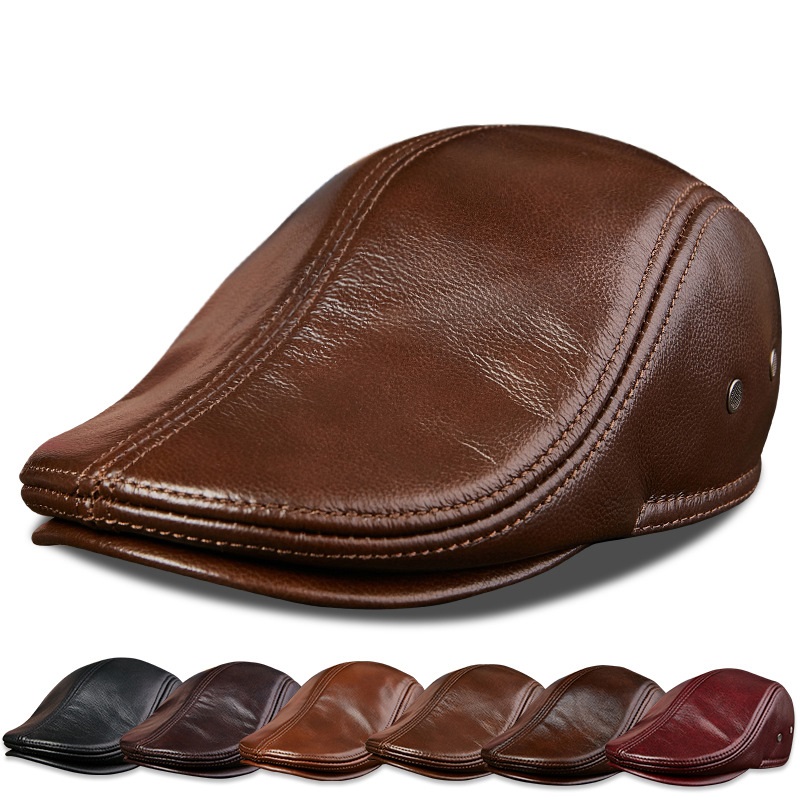 Genuine Cowhide Leather Men Be - đánh giá và giá Baseball Cap Structured