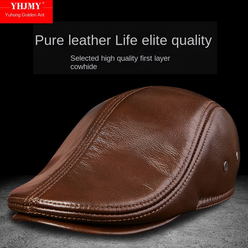 Genuine Cowhide Leather Men Be - đánh giá và giá Baseball Cap Structured