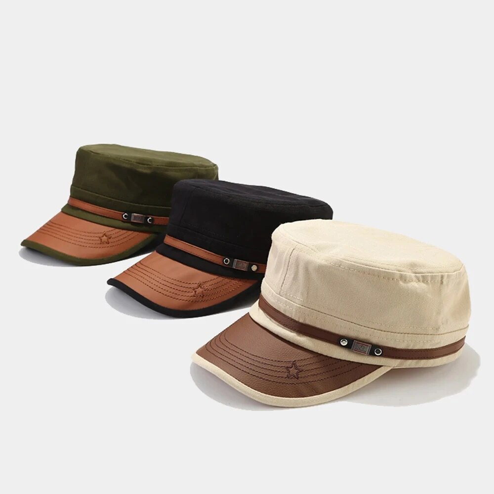 Casual Cadet Hat Man Flat Top  - đánh giá và giá Dad Hat Cotton