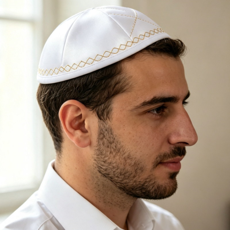 White Satin Jewish Kippah with - đánh giá và giá Skull Cap Helmet Liner
