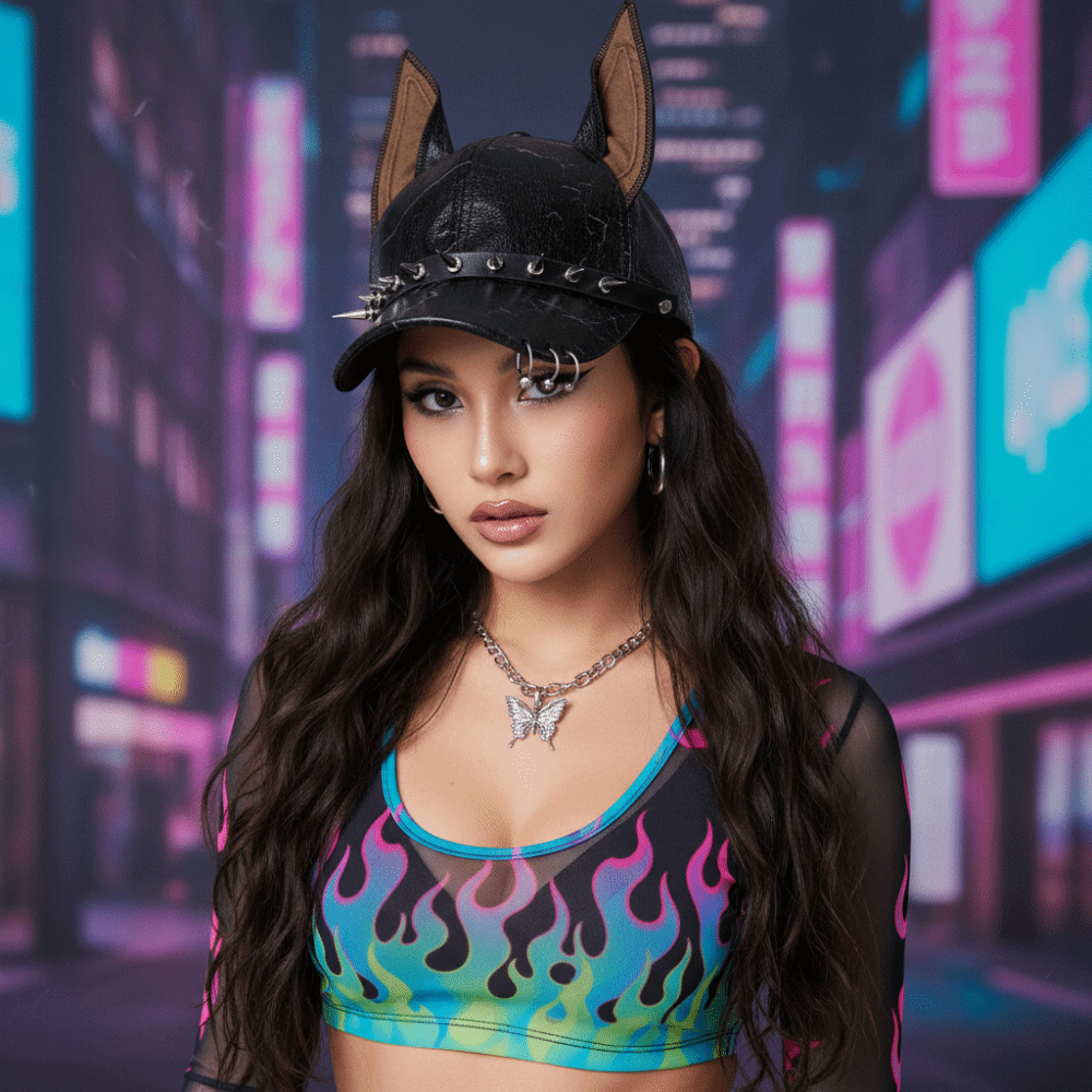 Fashion Punk Doberman Dog Ears - đánh giá và giá Baseball Cap Structured
