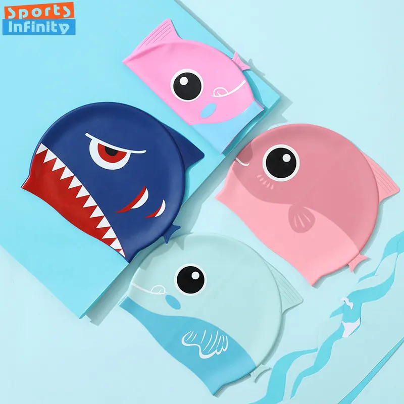 Cartoon Cute Fish Shark Silico - đánh giá và giá Swim Hat Silicone
