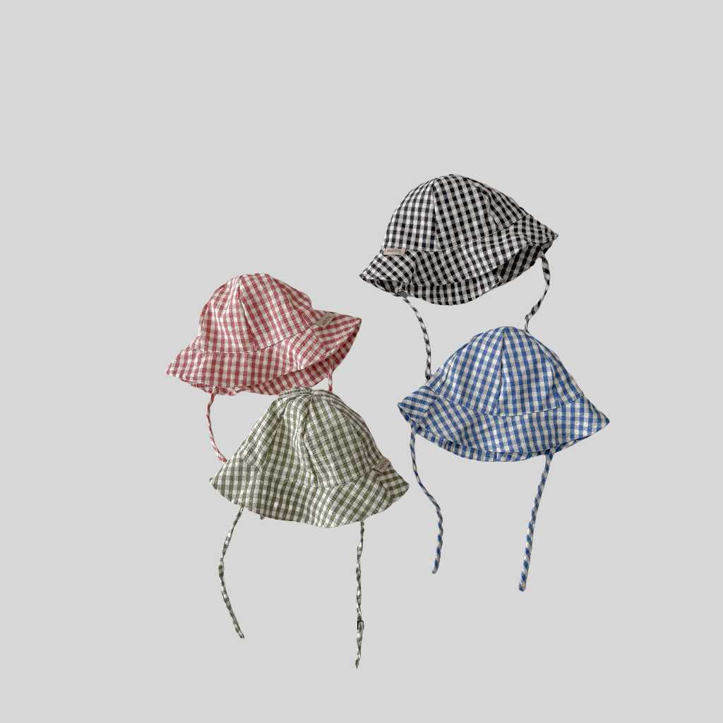 Ins Style Plaid Baby Bucket Ha - đánh giá và giá Sun Hat Wide Brim