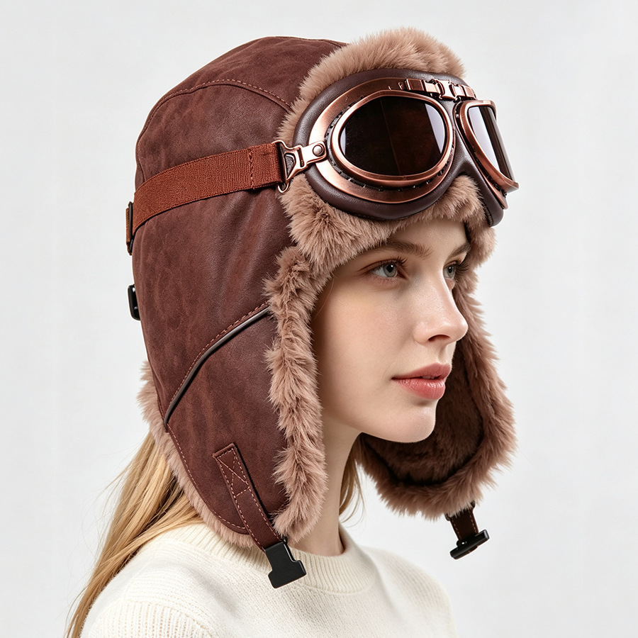 Vintage Aviator Hat with Goggl - đánh giá và giá Winter Trapper Hat